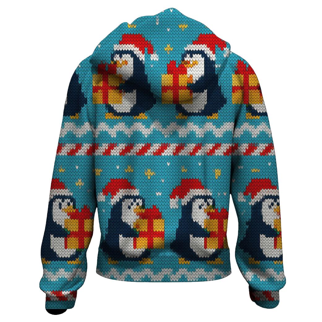 Jolly Penguin Present Parade Design hoodie designs