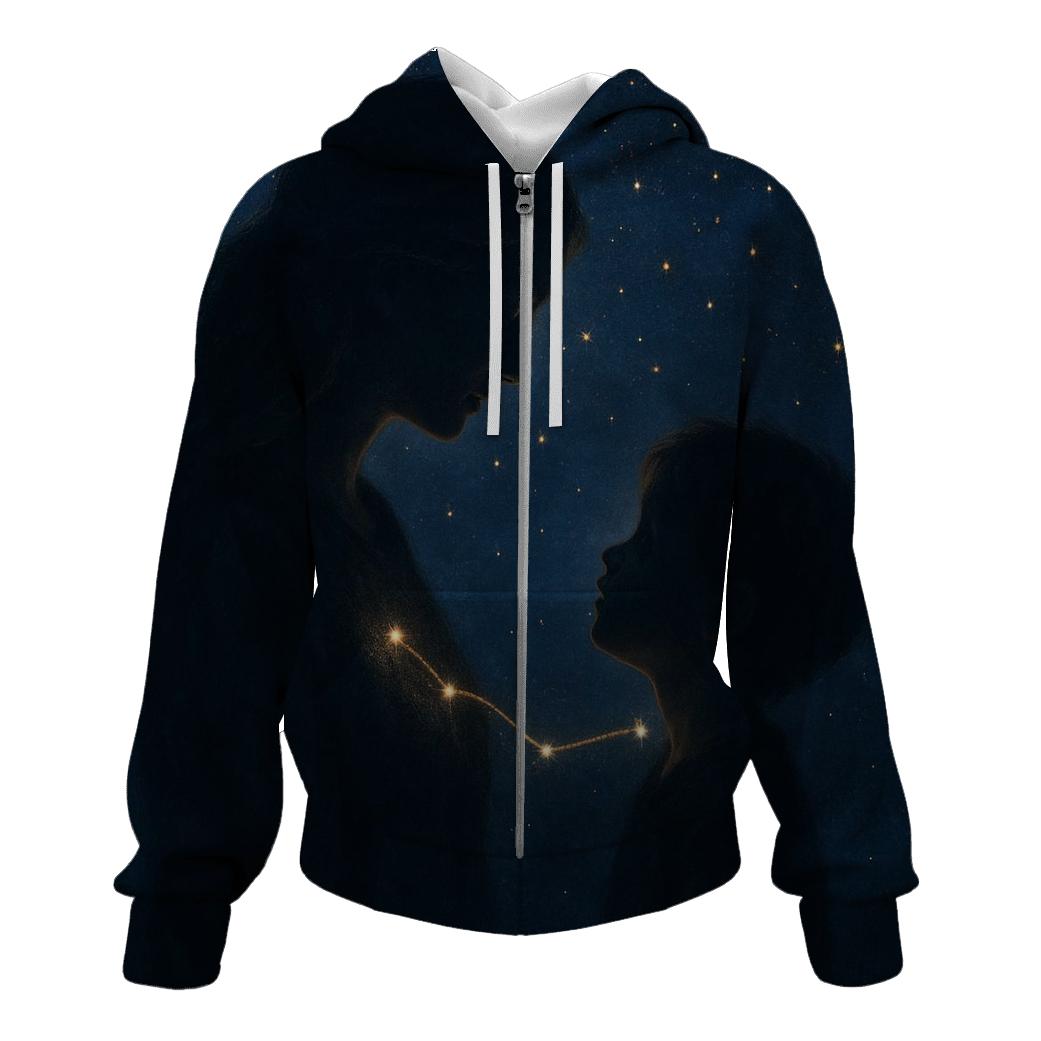 The Constellation Between Two Hearts pullover hoodies