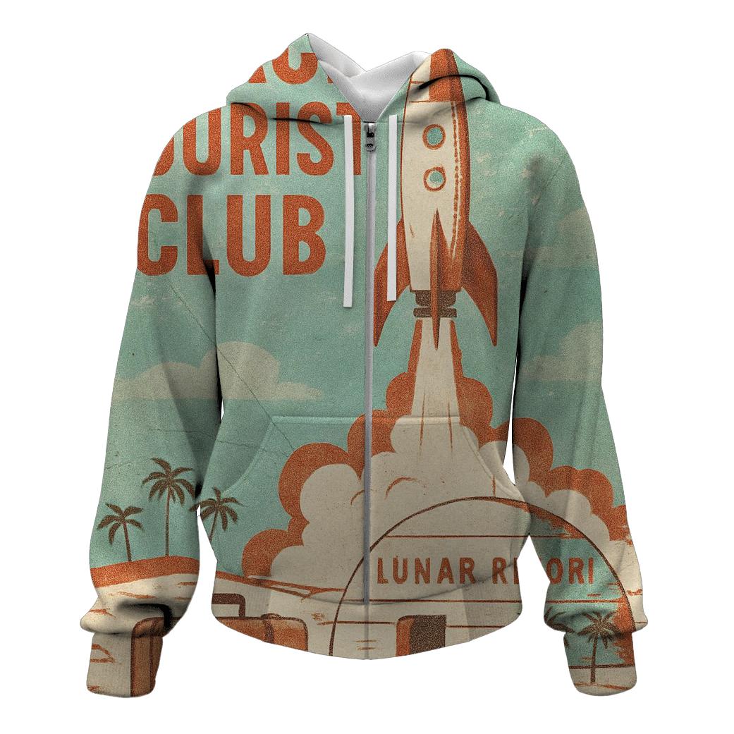 Apollo Era Space Tourist Postcard hoodie designs