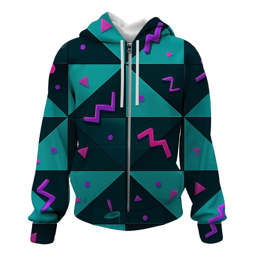 Mall Food Court Neon Tiles printed hoodies