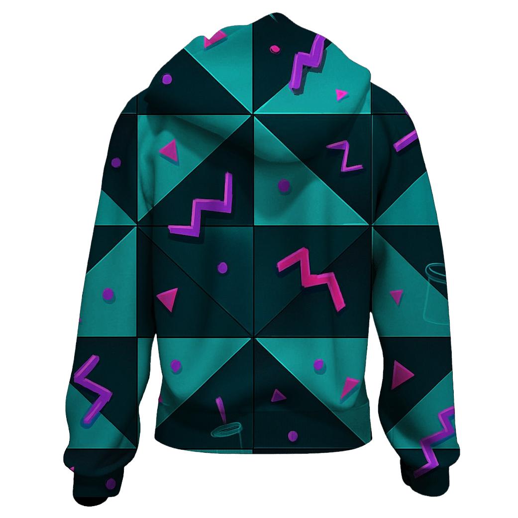 Mall Food Court Neon Tiles printed hoodies