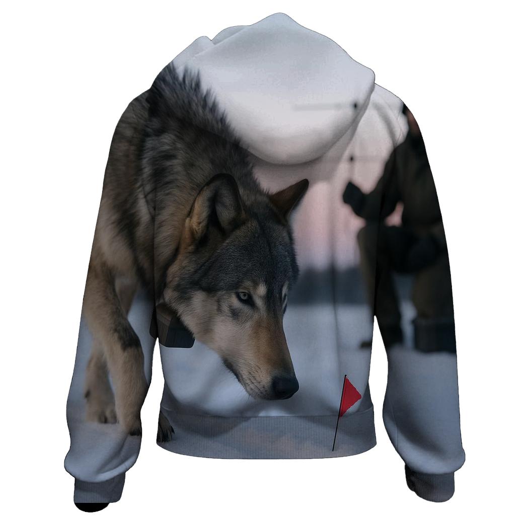 Radio Collared Wolf At Boreal Rewilding Checkpoint hoodie designs