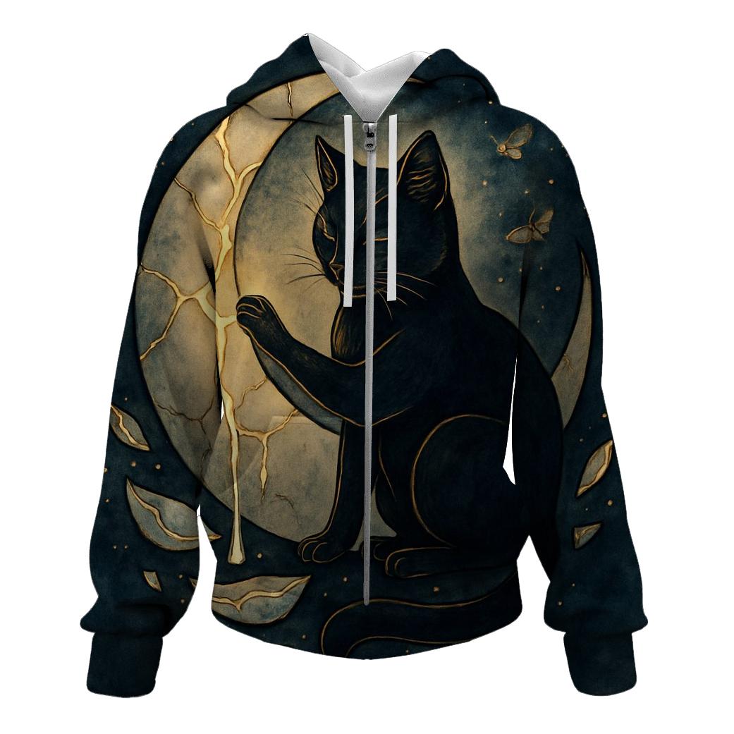 Lunar Kintsugi Guardian Cat hoodie trends