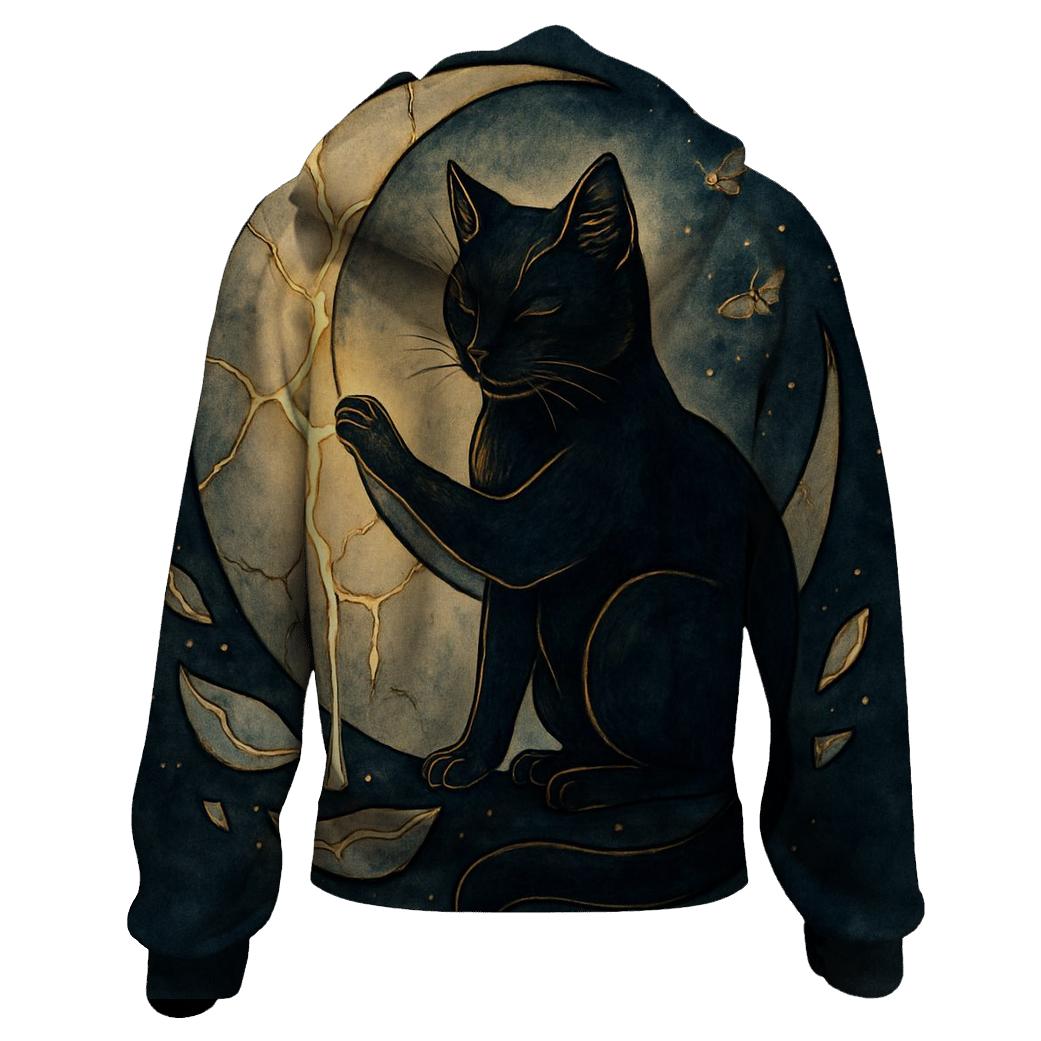 Lunar Kintsugi Guardian Cat hoodie trends