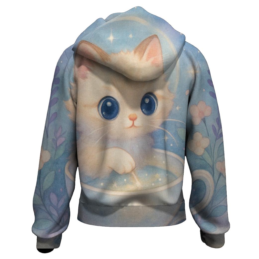 Moonlit Teacup Kitten Garden hoodie trends