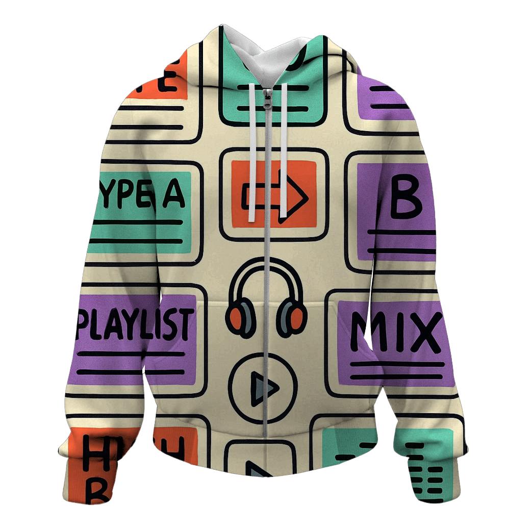 Mixtape Label Sticker Collage custom hoodies