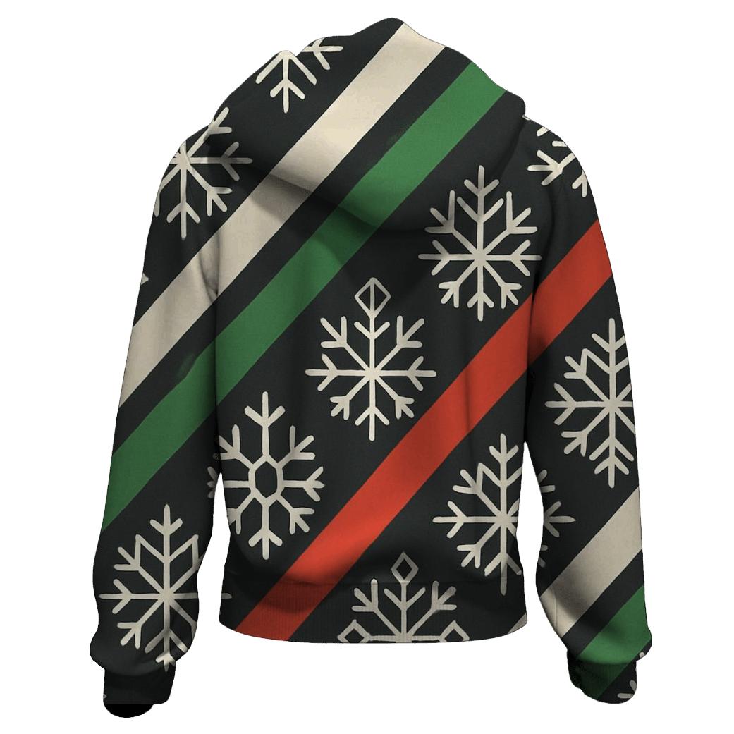Snowflake Tessellation Candy Stripe Night printed hoodies