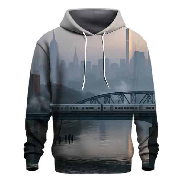 Harlem River Mist Over The Manhattan Skyline zip-up hoodies