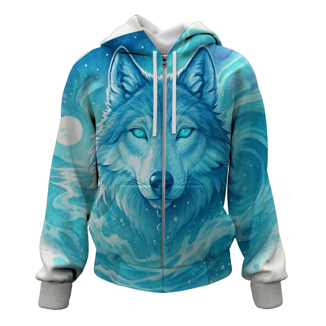 Tideborne Aurora Wolf zip-up hoodies