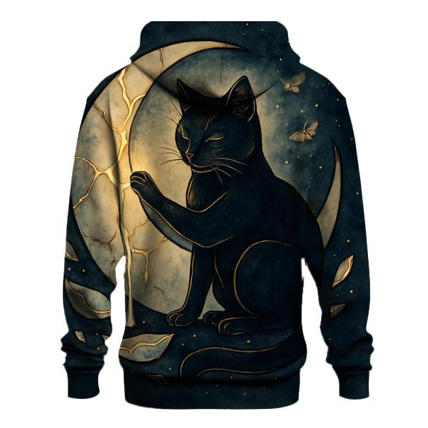 Lunar Kintsugi Guardian Cat premium hoodies
