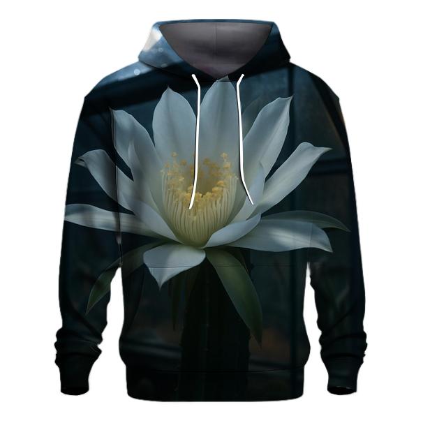 Night Blooming Cereus Opening In A Desert Greenhouse hoodie styles