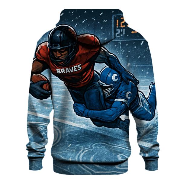 Frozen Goal Line Clash Braves Versus Cubs heavyweight hoodies