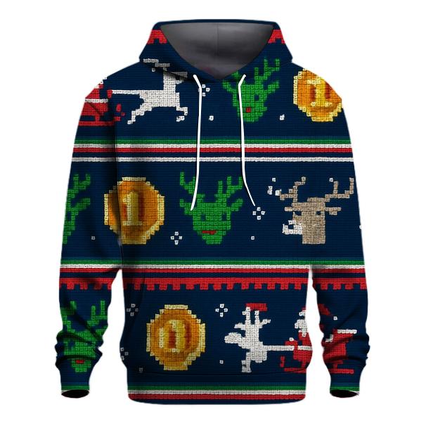 Santa Sleigh Arcade Stripe Design hoodie styles