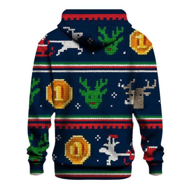 Santa Sleigh Arcade Stripe Design hoodie styles