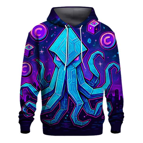 Neon Origami Kraken heavyweight hoodies