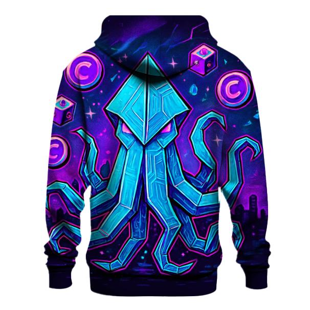 Neon Origami Kraken heavyweight hoodies