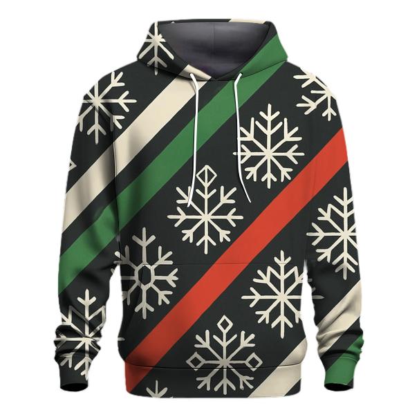 Snowflake Tessellation Candy Stripe Night printed hoodies