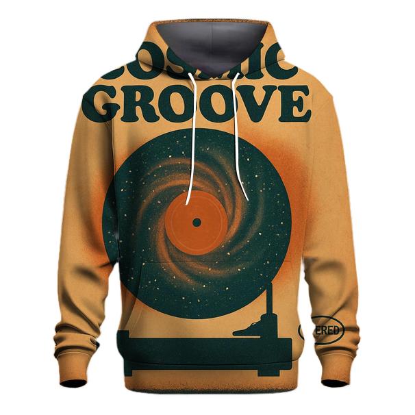 Seventies Vinyl Record Nebula Night lightweight hoodies