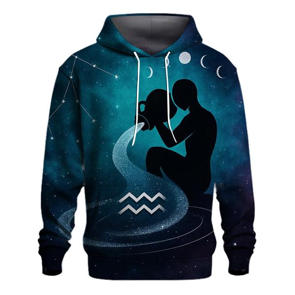 Aquarius Nebula Water Bearer Constellation Overlay zip-up hoodies