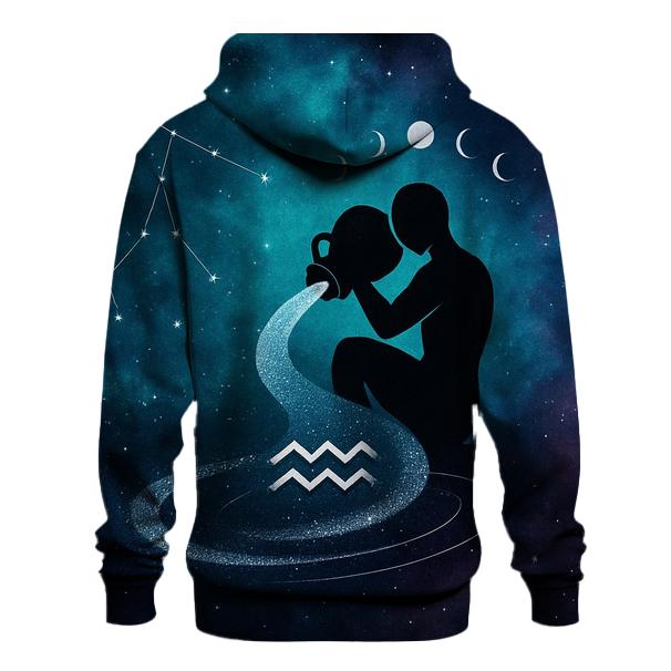 Aquarius Nebula Water Bearer Constellation Overlay zip-up hoodies