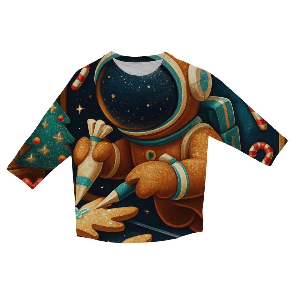 Gingerbread Astronaut Baking Comet Cookies stylish quarter sleeve tops