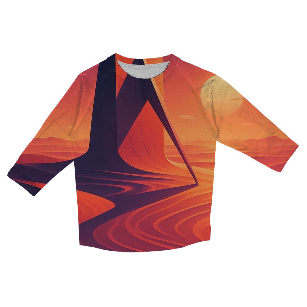 Desert Sundial Mirage Drift printed three quarter sleeve shirts