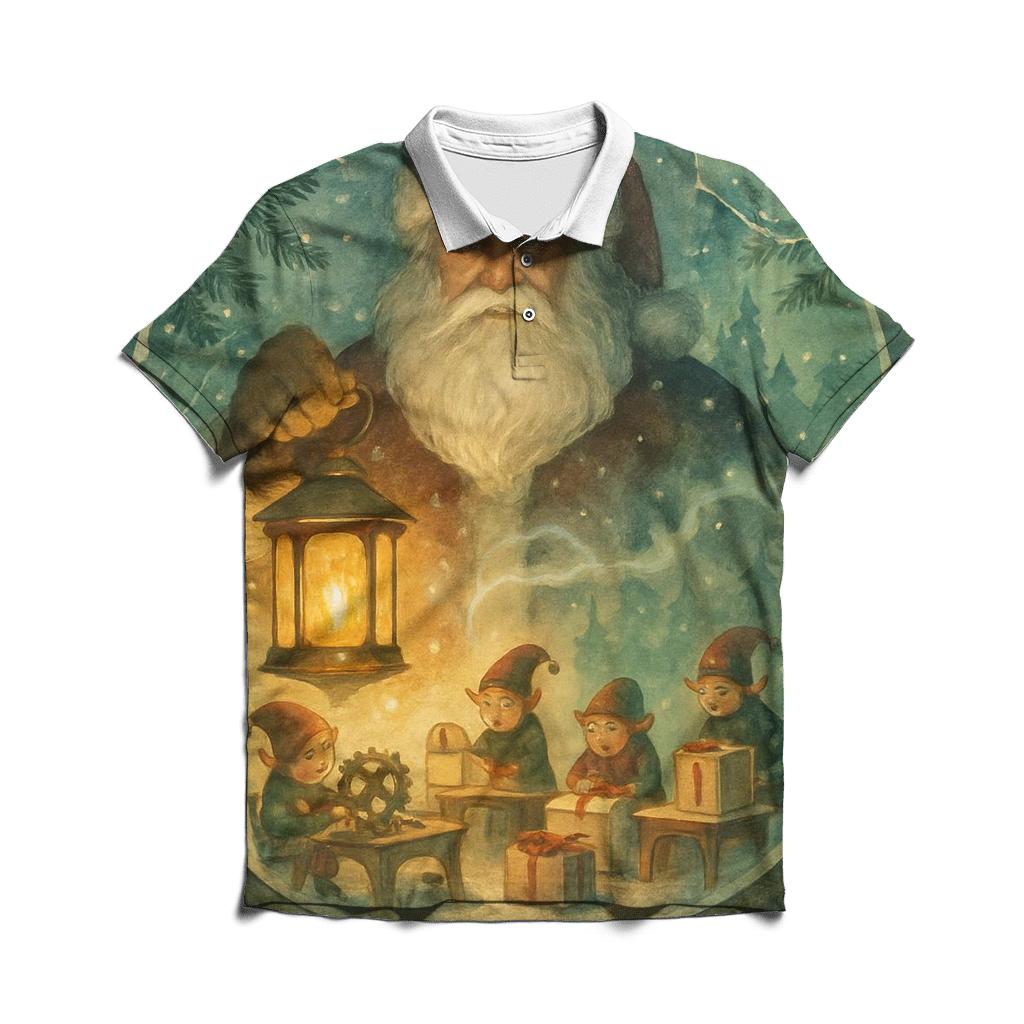 Workshop Snowglobe Santa Guardian custom polo shirts