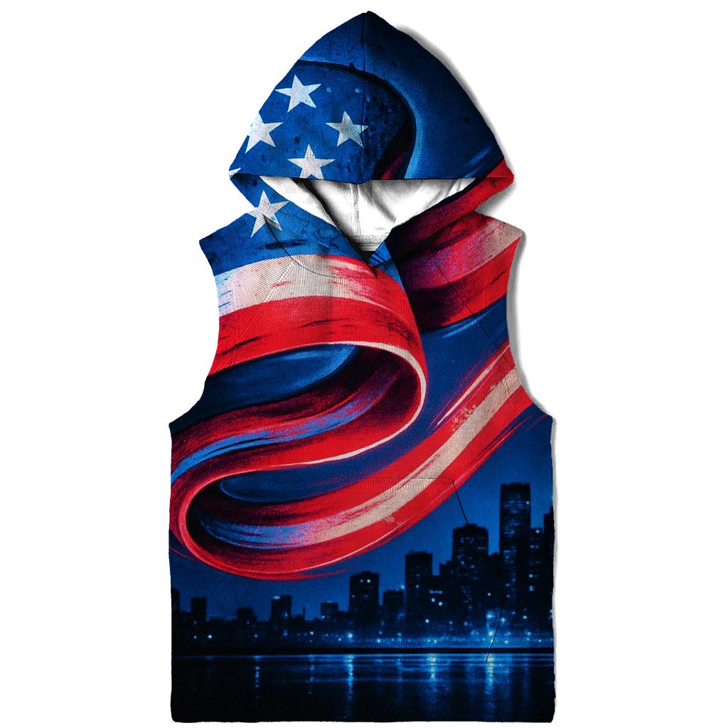 Neon Liberty Skyline Wave hoodie trends