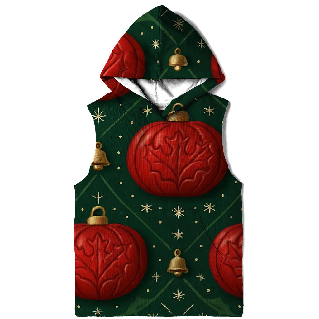 Crimson Pumpkin Ornament Lattice On Pine Green Background hoodies fashion