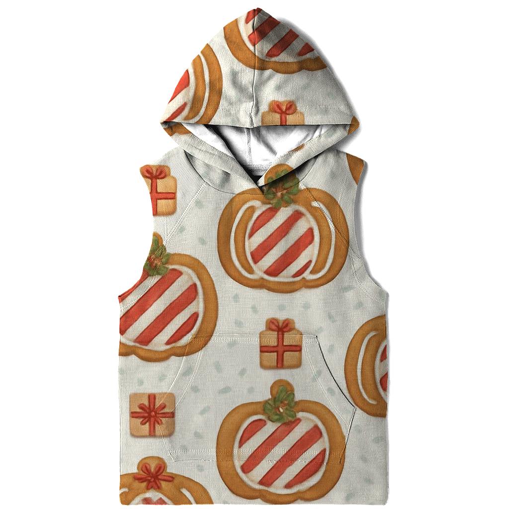 Ivory Gingerbread Pumpkin Grid On White Background designer hoodies