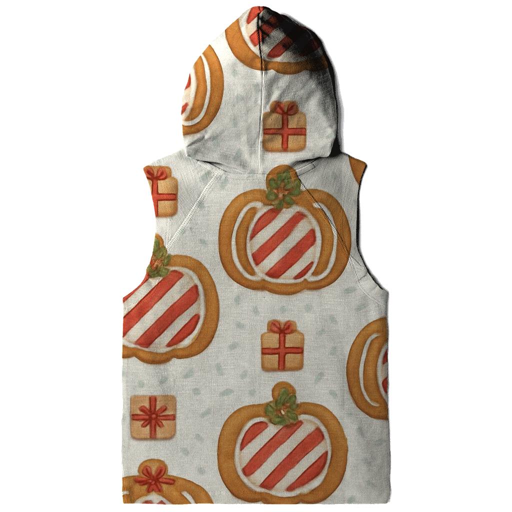 Ivory Gingerbread Pumpkin Grid On White Background designer hoodies