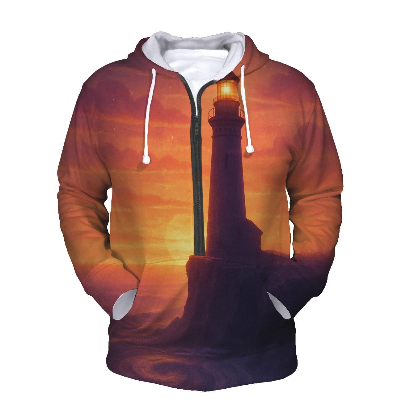 Lighthouse In The Melted Sky embroidered hoodies