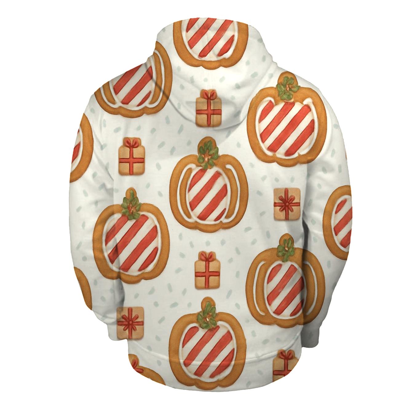 Ivory Gingerbread Pumpkin Grid On White Background hoodie trends