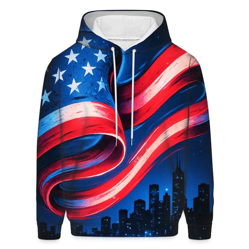 Neon Liberty Skyline Wave hoodie styles