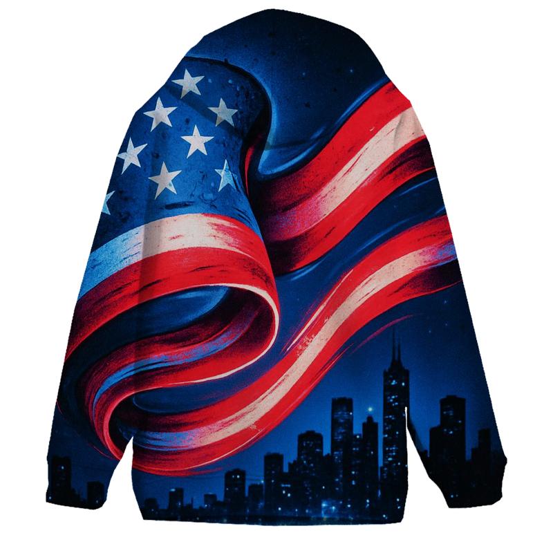Neon Liberty Skyline Wave hoodie styles