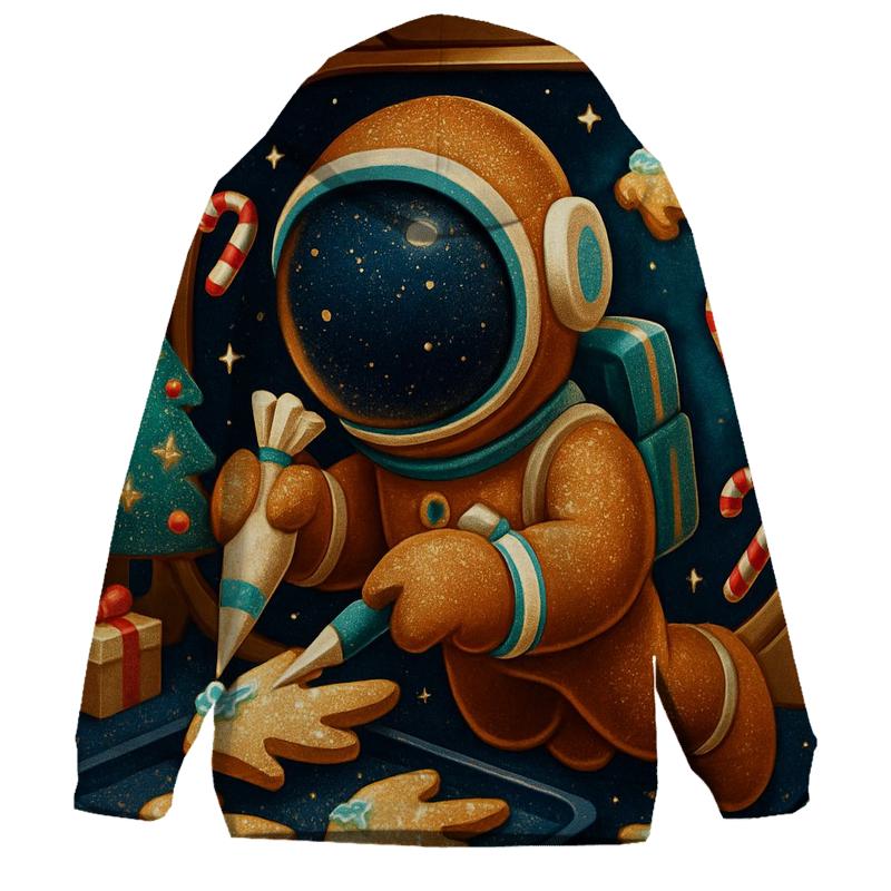 Gingerbread Astronaut Baking Comet Cookies embroidered hoodies