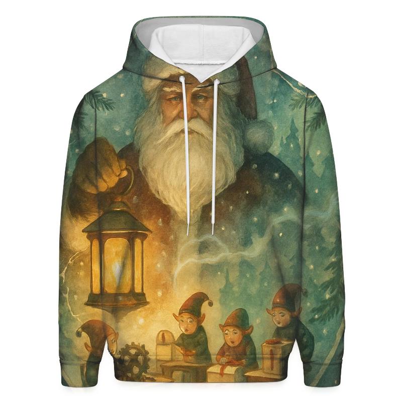 Workshop Snowglobe Santa Guardian printed hoodies