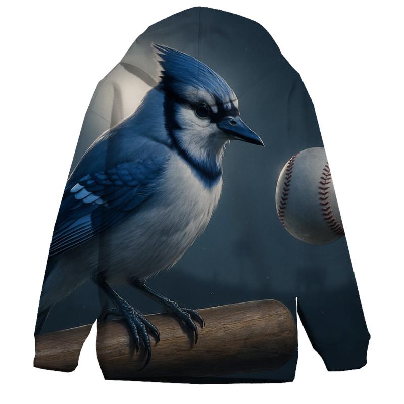 Bat Perch With Blue Jays Focus graphic hoodies