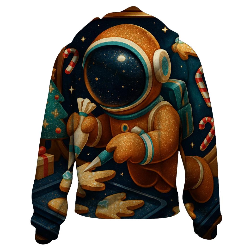 Gingerbread Astronaut Baking Comet Cookies zip-up hoodies