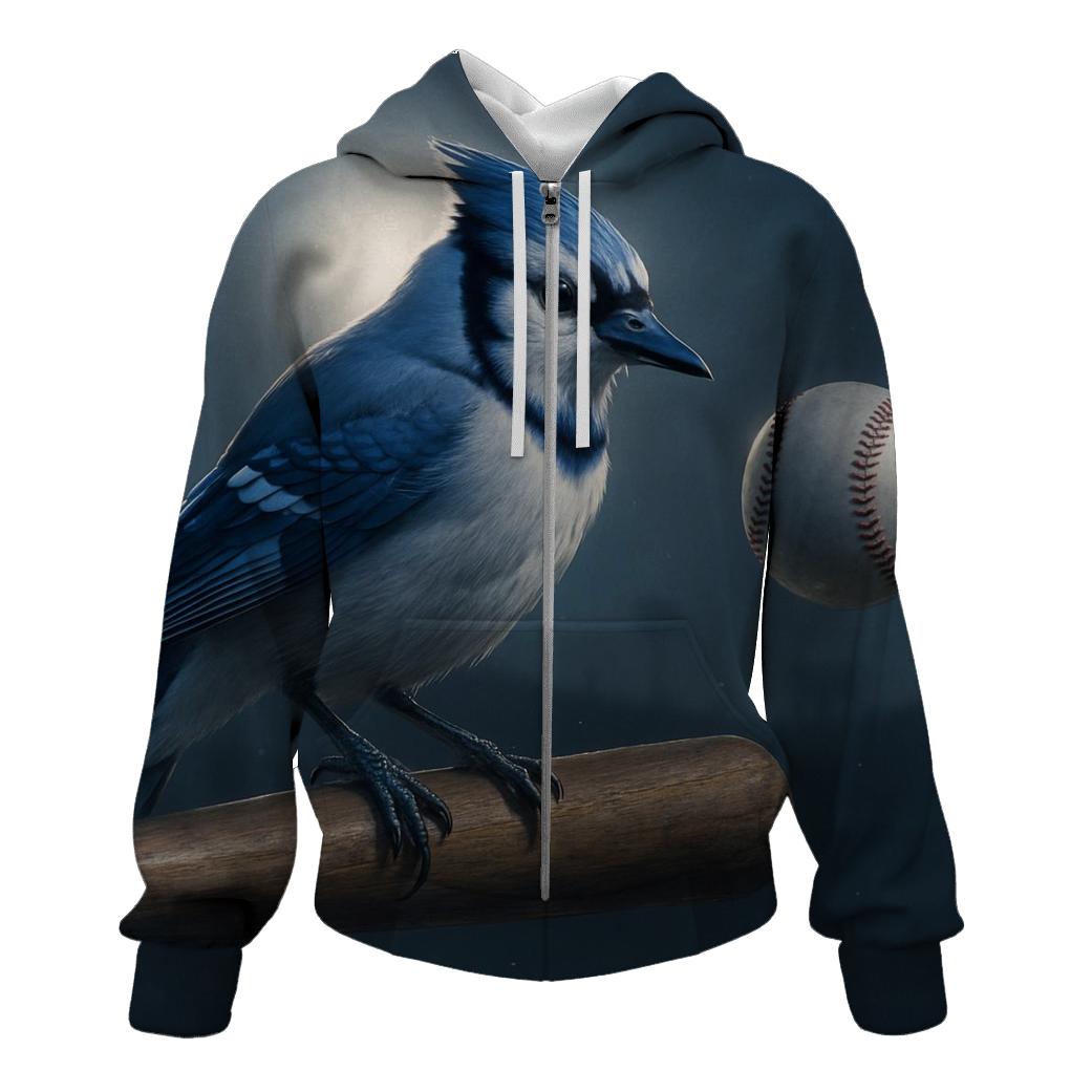 Bat Perch With Blue Jays Focus graphic hoodies