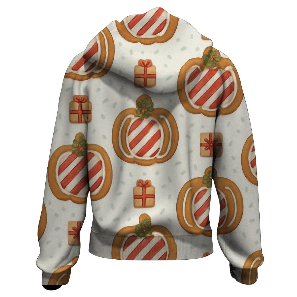 Ivory Gingerbread Pumpkin Grid On White Background pullover hoodies