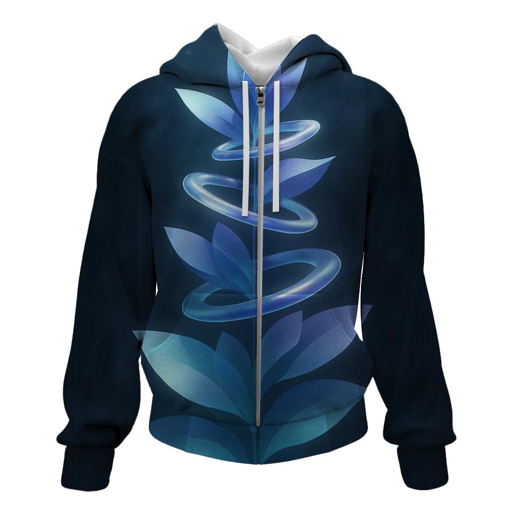Indigo Helix Garden graphic hoodies