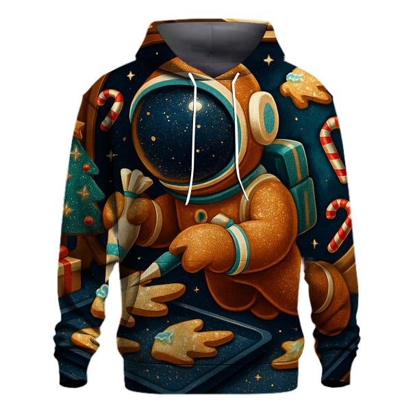 Gingerbread Astronaut Baking Comet Cookies printed hoodies
