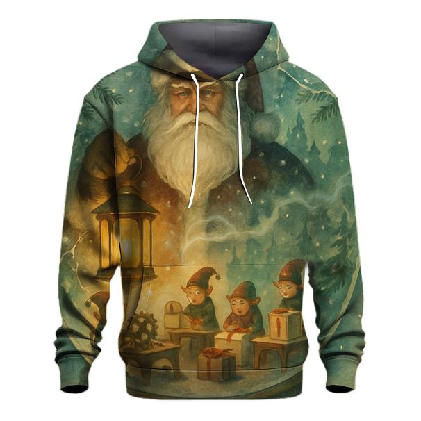 Workshop Snowglobe Santa Guardian printed hoodies