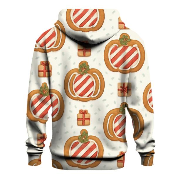 Ivory Gingerbread Pumpkin Grid On White Background designer hoodies