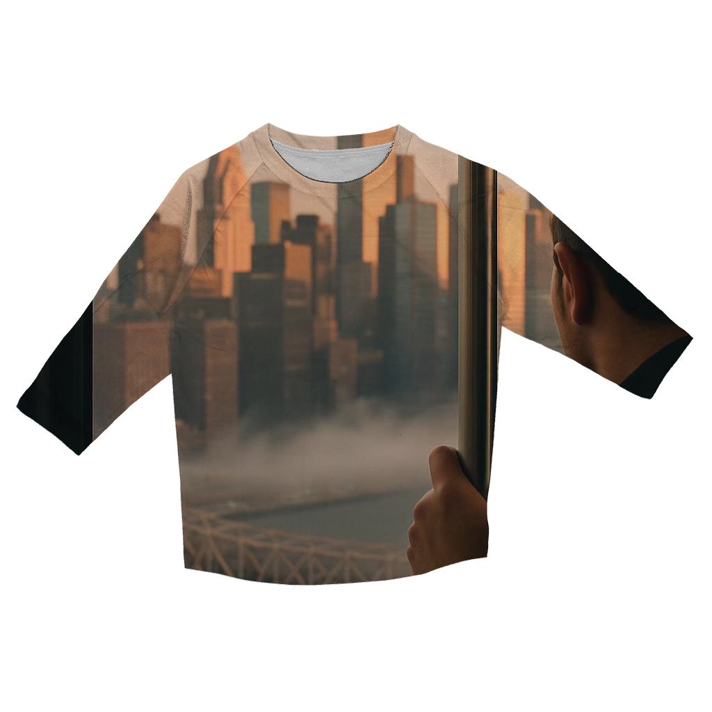 Tram Window Dawn Over Midtown stylish quarter sleeve tops