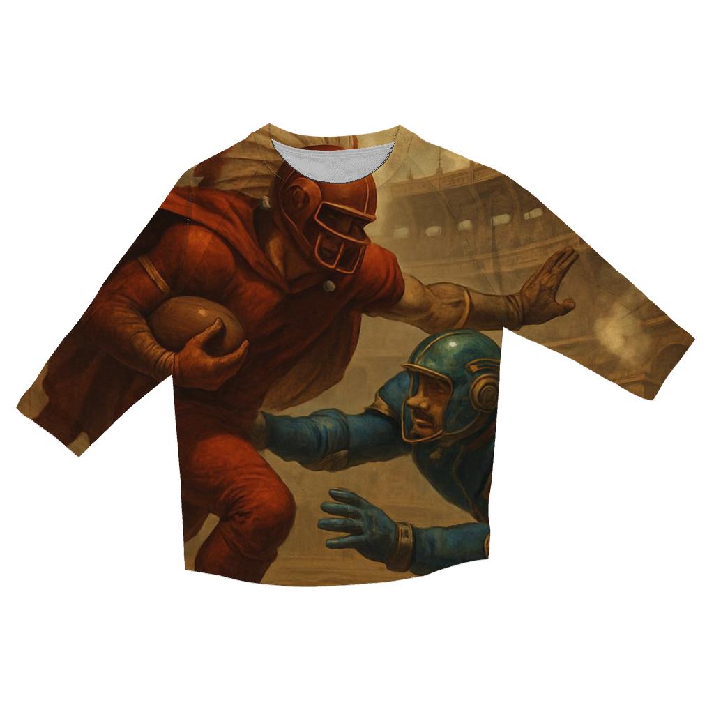 Clockwork Coliseum Braves Versus Cubs Showdown printed three quarter sleeve shirts