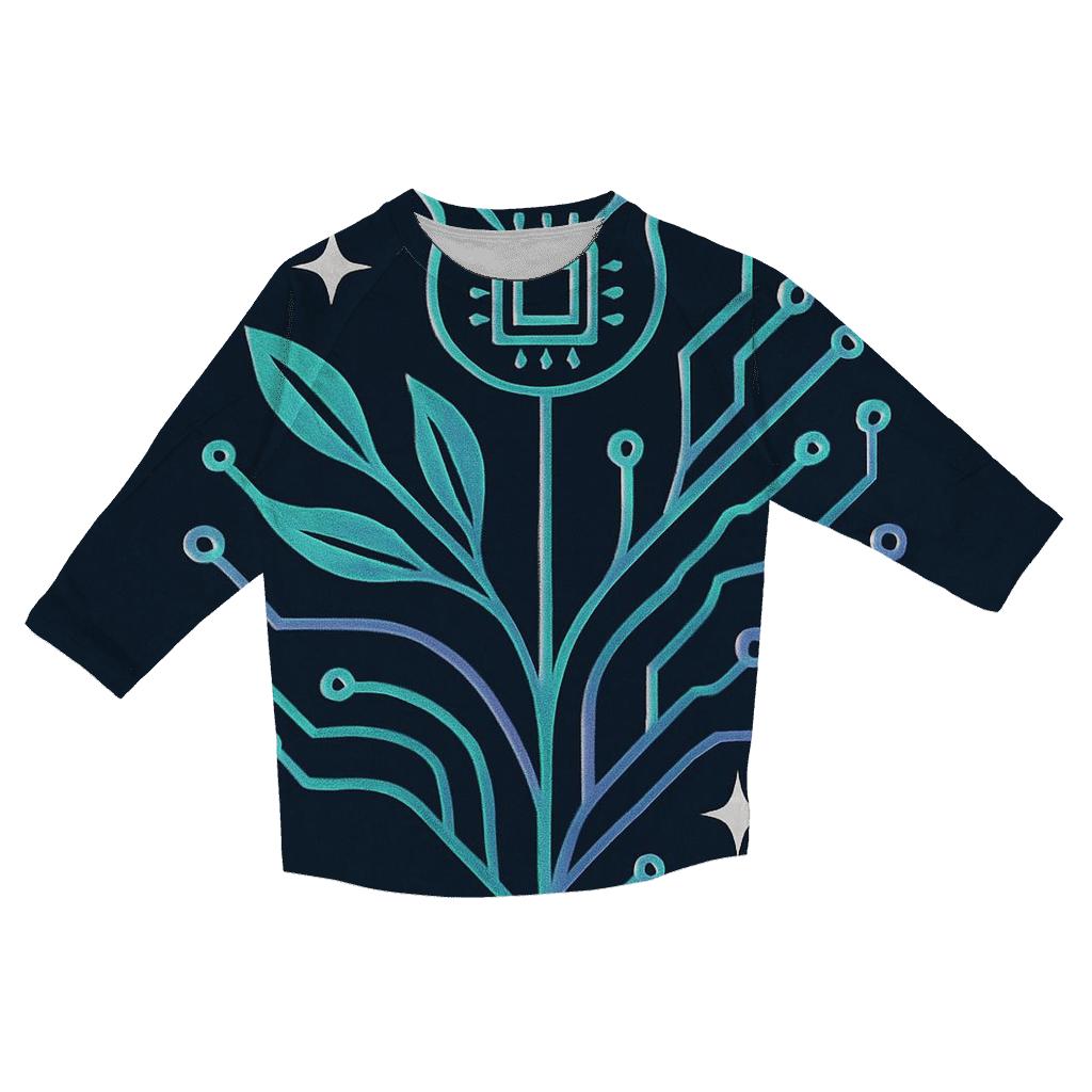 Aurora Circuit Botanical Emblem personalized 3/4 sleeve tees