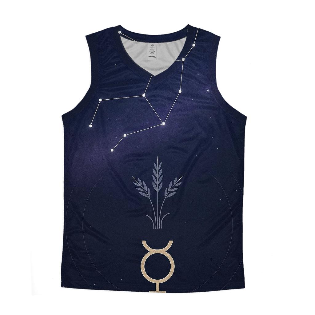 Virgo Harvest Star Chart With Mercury Sigil trendy fitted tank tops