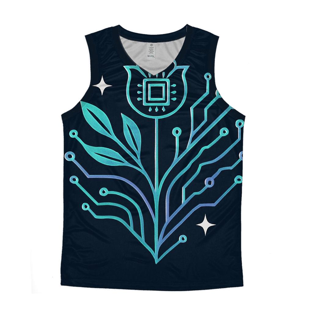Aurora Circuit Botanical Emblem cotton sleeveless tops